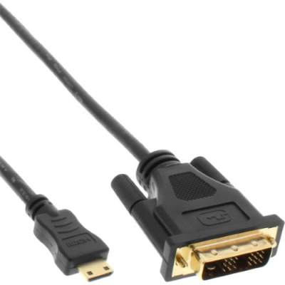 InLine Cavo HDMI Mini C maschio a DVI 18? maschio. 0.5m. contatti dorati. nero