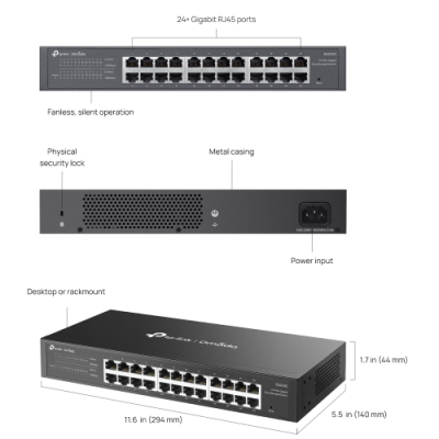 SWITCH 24P GIGABIT EASY OMADA EASY MANAGED 13INCH RACK SDN CNTRL