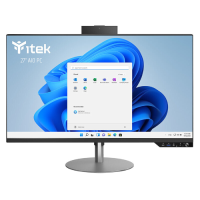 ITEK PC AIO BAREBONE 27` FHD. H610. 2xDDR4. M.2. 2x SSD/HDD 2.5`. WiFi. BT. Pop-Up Cam. Spkr. Type-C