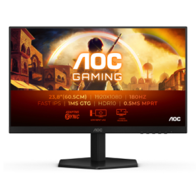 AOC MONITOR GAMING 23.8 LED IPS FHD 1MS 300 CDM 180Hz. DP/HDMI