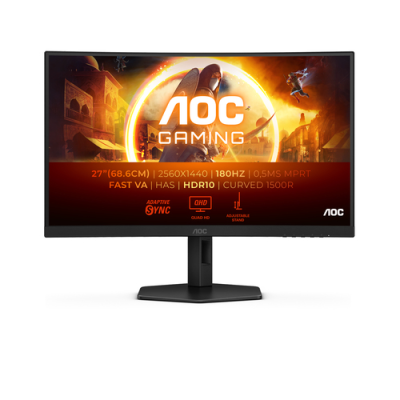 AOC MONITOR GAMING 27 LED VA QHD 1MS 300 CDM 180Hz. REG ALTEZZA. DP/HDMI