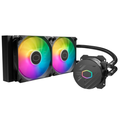 COOLER MASTER DISSIPATORE A LIQUIDO MASTERLIQUID 240 CORE II SKT UNIVERSALE 2X120MM ARGB FANS. NERO