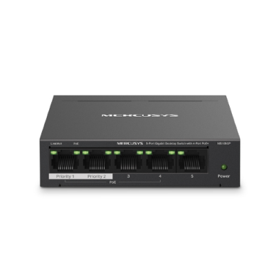 MERCUSYS GIGABIT SWITCH MS105GP MINI 5 PORTE (4 PoE) GIGABIT METALLO