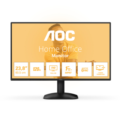 AOC MONITOR 23.8 LED IPS FHD 16:9 4MS 300 CDM 120Hz. VGA/HDMI