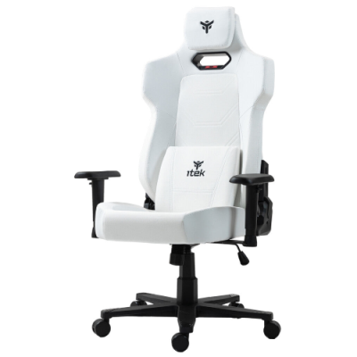 itek Gaming Chair SHUTTLE PM66 - PVC e Tessuto- Braccioli 3D- Nero Bianco