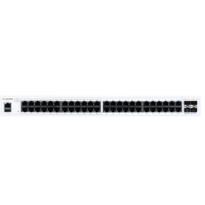 FORTISWITCH-148F-POE SWITCH L2+ MAN. CON 48 P. GE + 4 P. SFP+ POWER BUDGET FINO A 370W