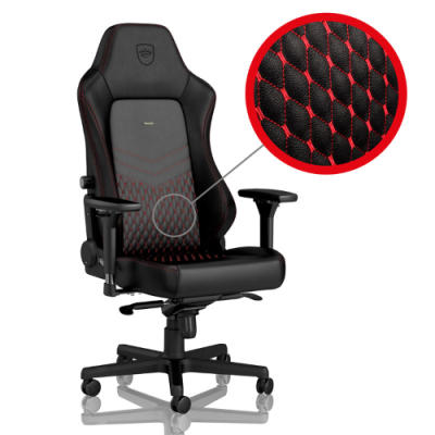 NOBLECHAIRS SEDIA GAMING HERO. PELLE VERA. NERO E ROSSO