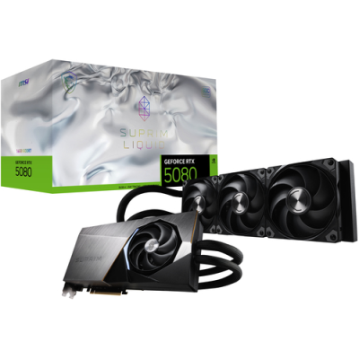 MSI VGA GEFORCE RTX 5080. RTX 5080 16G SUPRIM LIQUID SOC. 16GB GDDR7. HDMI/DP*3. ATX. TRI FROZR. OC