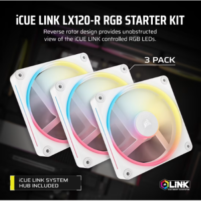 CORSAIR ICUE LINK LX120-R RGB X3 WHITE