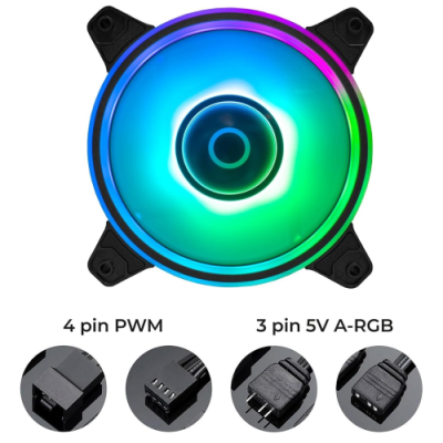 NUWO VENTOLA MIRA 120MM. 1FAN. 1100RPM HALO MIRROR ANTIVIBRATION