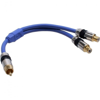 InLine Cavo Audio Sdoppiatore 1x RCA maschio a 2x RCA femmina. 0.25m. Y Form. schermato. dorato. PREMIUM