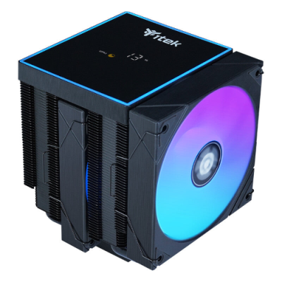 Dissipatore ad aria ICY-6HATP - Skt universale- 250W TDP- 6 Heatpipe- 2x12cm ARGB Fan- Digital Display