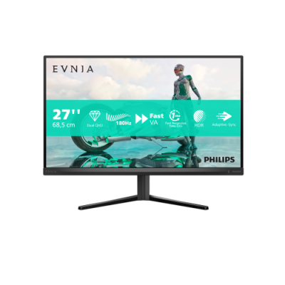 PHILIPS MONITOR GAMING 27 LED VA 16:9 QHD 1MS 180hz 300 CDM. DP/HDMI