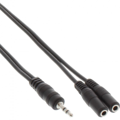 InLine Cavo Audio sdoppiatore Y. Jack 3.5mm maschio a 2x Jack 3.5mm femmina. Stereo. 3m