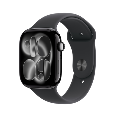 APPLE WATCH SERIES 11GPS46MMJET BLACK ALUMINIUM CASE WITH BLACK SPORT BAND - M/L