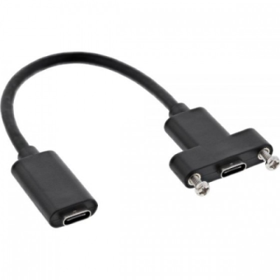 InLine Adattatore USB 3.1l. femmina C a femmin C da pannello. su cavi da 0.2m