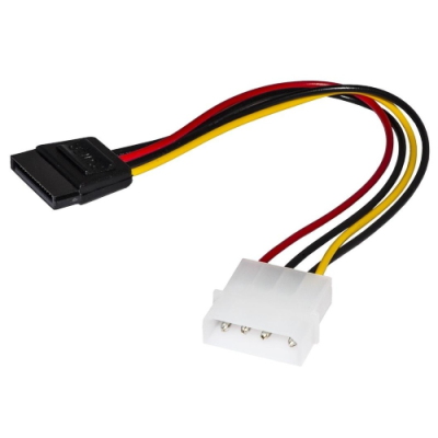 CAVO ALIMENTAZIONE MOLEX-SATA M/F SATA 15PIN MOLEX 4POLI CAVO 0.15MT