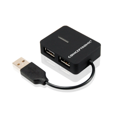 HUB USB 2.0 4 PORTE BK (DA VIAGGIO) 4*USB A DESIGN COMPATTO