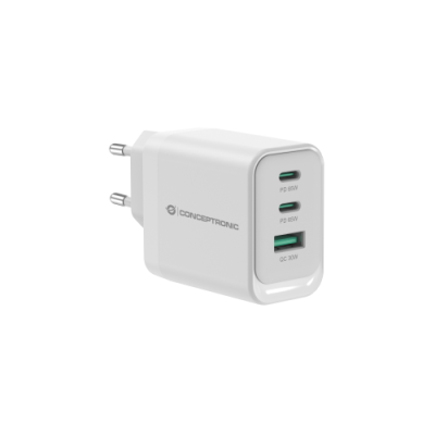 ALIMENTATORE 65W GAN 3 PORTE W 2*USB C+1*USB A QC+PD3.0