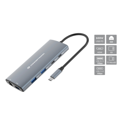 DOCKING STATION TYPE C 10IN1 1*HDMI/2*USB C/1*USB C PD/3*USB A