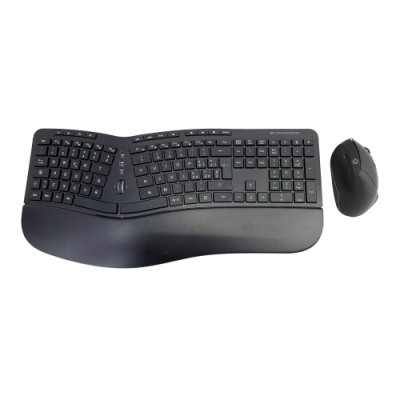 TASTIERA+MOUSE WIRELESS ERGONOMIC 1600 DPI 125 TASTI