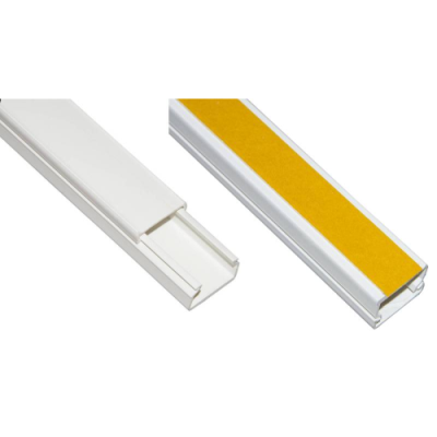 CANALINA PASSACAVI ADESIVA IN PVC 15*10MM 2MT COPERCHIO SCORREVOLE WH