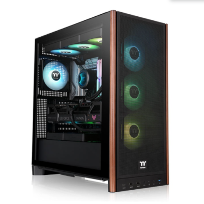 THERMALTAKE CASE M.TOWER S370 WS TG 4*CR120 FAN PWM INSERTI IN LEGNO