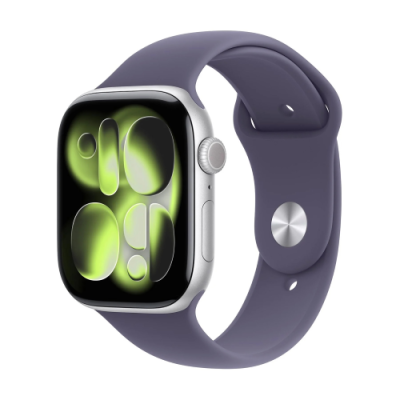 APPLE WATCH SERIES 11GPS + CELLULAR 46MM SILVER ALUMINIUM CASE WITH PURPLE FOG SPORT BAND - S/M