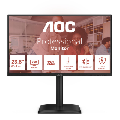 AOC MONITOR 23.8 LED IPS FHD 16:9 4MS 300 CDM. PIVOT. DP/HDMI. MULTIMEDIALE
