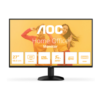 AOC MONITOR 27 LED IPS QHD 16:9 4MS 120hz 300 CDM. DP/HDMI