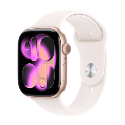 APPLE WATCH SERIES 11GPS + CELLULAR 46MM ROSE GOLD ALUMINIUM CASE WITH LIGHT BLUSH SPORT BAND - M/L