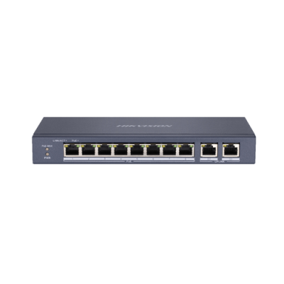 HIKVISION SWITCH 8P LAN 10/100M RJ45 POE+2P GIGABIT RJ45 HIKVISION DS-3E0310P-E/M 802.3AF/AT. POE PO