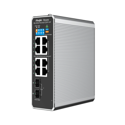 REYEE CLOUD INDUSTRIAL SWITCH L2 FULL MANAGED IP40. 8XRJ45 GIGABIT. 2XSFP. 7 P. POE+ E 1 P. POE++