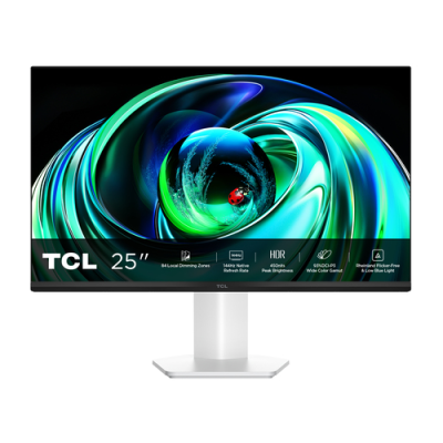 TCL MONITOR GAMING 24.5 mLED IPS 16:9 FHD 5MS 144hz 450 CDM. miniLED Direct-84. 99 sRGB. VGA/HDMI. BIANCO