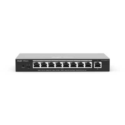 REYEE SMART SWITCH POE GIGABIT 9 P.. 8 P. POE/POE+. POE POWER BUDGET 120W CHASSIS METALLICO DESKTOP