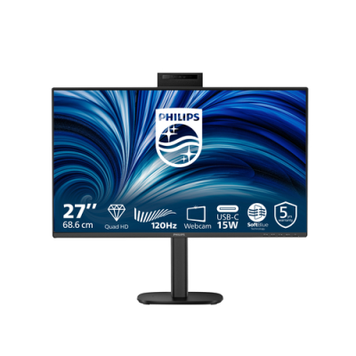 PHILIPS MONITOR 27 LED IPS QHD 16:9 4MS 350 CDM. PIVOT. USB-C. WEBCAM. DP/HDMI. MULTIMEDIALE