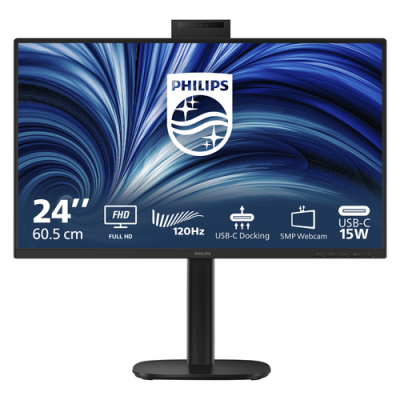 PHILIPS MONITOR 23.8 LED IPS FHD 16:9 4MS 300 CDM 120hz. PIVOT. WEBCAM. USB-C DOCK. DP/HDMI. MULTIME