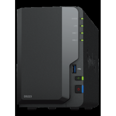 SYNOLOGY NAS TOWER 2BAY 2.5`/3.5` HDD SATA CPU REALTEK RTD1619B + 2GB RAM DDR4 + 1X GIGABIT + X3 USB