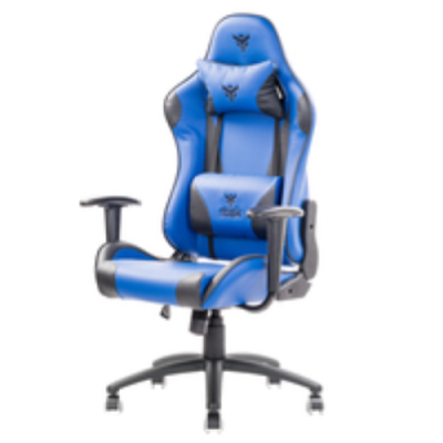 itek Gaming Chair PLAYCOM PM20 - PVC-  Doppio Cuscino- Schienale  Reclinabile- Blu  Nero