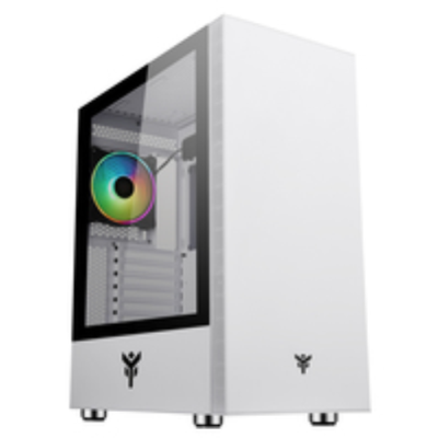 ITEK CASE VERTIBRA S210W - GAMING MIDDLE TOWER. 12CM ARGB FAN. 2XUSB3. SIDE PANEL TEMP GLASS. WHITE