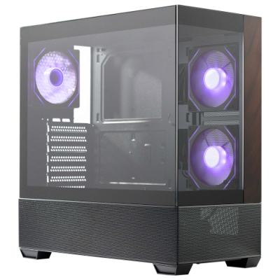COOLER MASTER ELITE 690 WOOD BLACK. MID TOWER. SUPPORTO MB ATX/MATX/MITX. `FISHTANK`. PANNELLO LEGNO