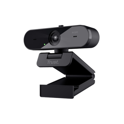 TRUST WEBCAM 2K QHD 2560X1440p - FILTRO PRIVACY - 85 PLASTICA RICICLATA - TAXON - NERO