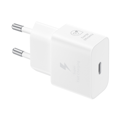CARICA BATTERIA SAMSUNG 25W TYPE-C (NO CAVO) WHITE
