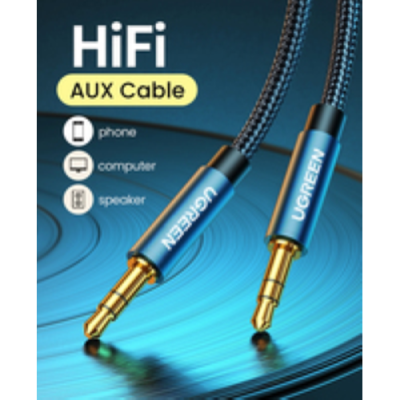 UGREEN Cavo Audio 3.5mm maschio a 3.5mm maschio- placcato in oro con case in metallo 3m (Blue)