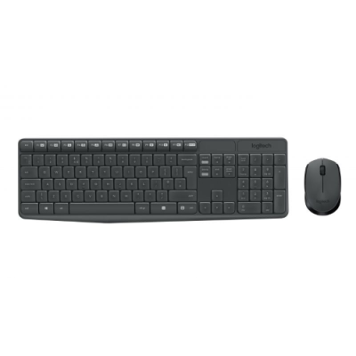 Tastiera + Mouse LOGITECH RETAIL - MK235- Wireless- Nera
