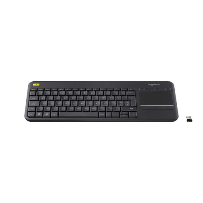 Tastiera LOGITECH RETAIL - K400 Plus- Wireless- Touchpad- Multimediale- Nera