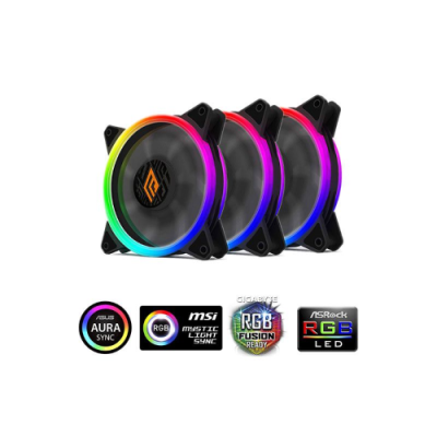 VENTOLA LIPS 120 RGB 3IN1 PWM BLK PACK 3 VENTOLE 120MM ARGB CONTROLLE