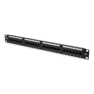 PATCH PANEL 24 PORTE NON SCHERMATO UTP CAT.6 8 POLI RACK 19