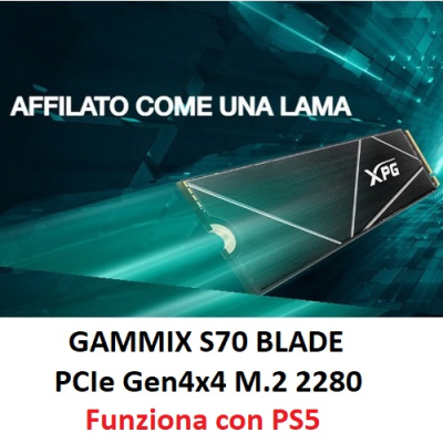 ADATA SSD GAMING INTERNO XPG GAMMIX S70 BLADE 1TB M.2 PCIe R/W 7400/5500 WITH HEATSINK