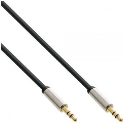 InLine Cavo audio Slim da spina Jack 3.5mm a spina Jack 3.5mm. Stereo. dorato. nero. 0.5m